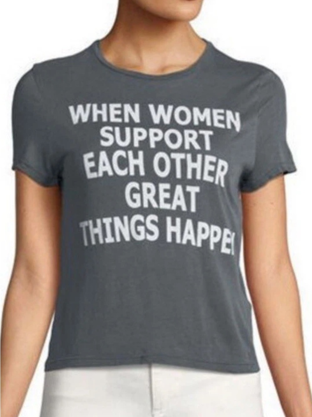 Ali r Olivia  Tee - when women Support Each Other  great thing happen new(Gray)